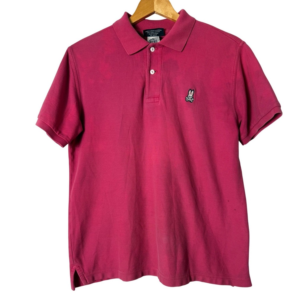 Psycho Bunny Polo Shirt Sz Sm Pink Pima Cotton Short Sleeve Logo Casual Tee